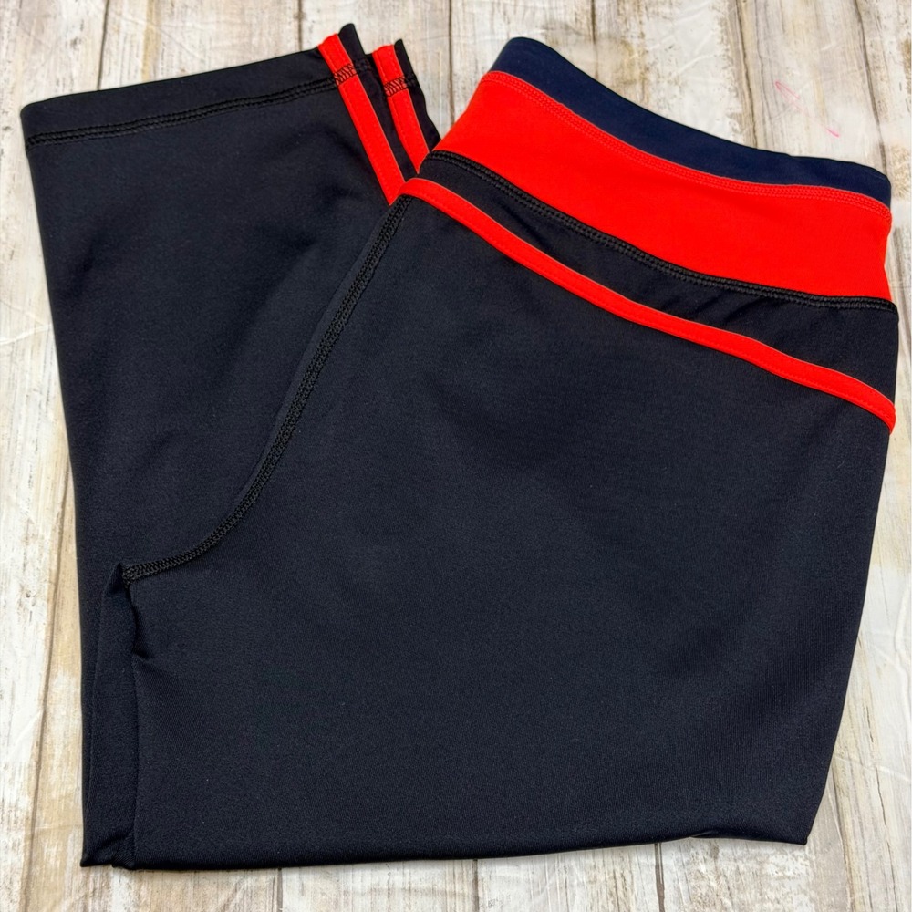Fila Sport Womens Black Orange‎ Capri Leggings Athletic Workout Pants medium